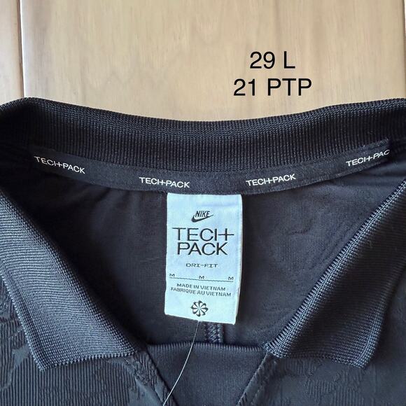 Nike Tech Pack Polo Medium Black Floral Long Sleeve Dri Fit NWT Soccer Rugby - Picture 8 of 10